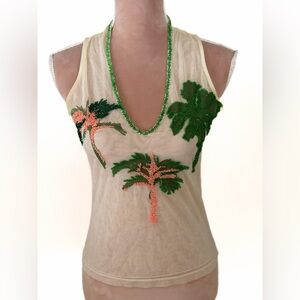 Krizia Embellished Palm Tree Top